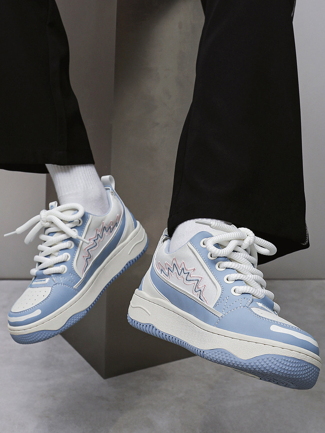 Colorblock Graphic Skate Sneakers - View 12
