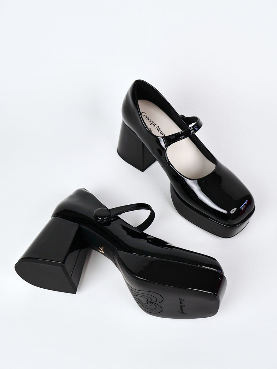 Patent Platform Block-Heel Mary Jane Pumps - View 7