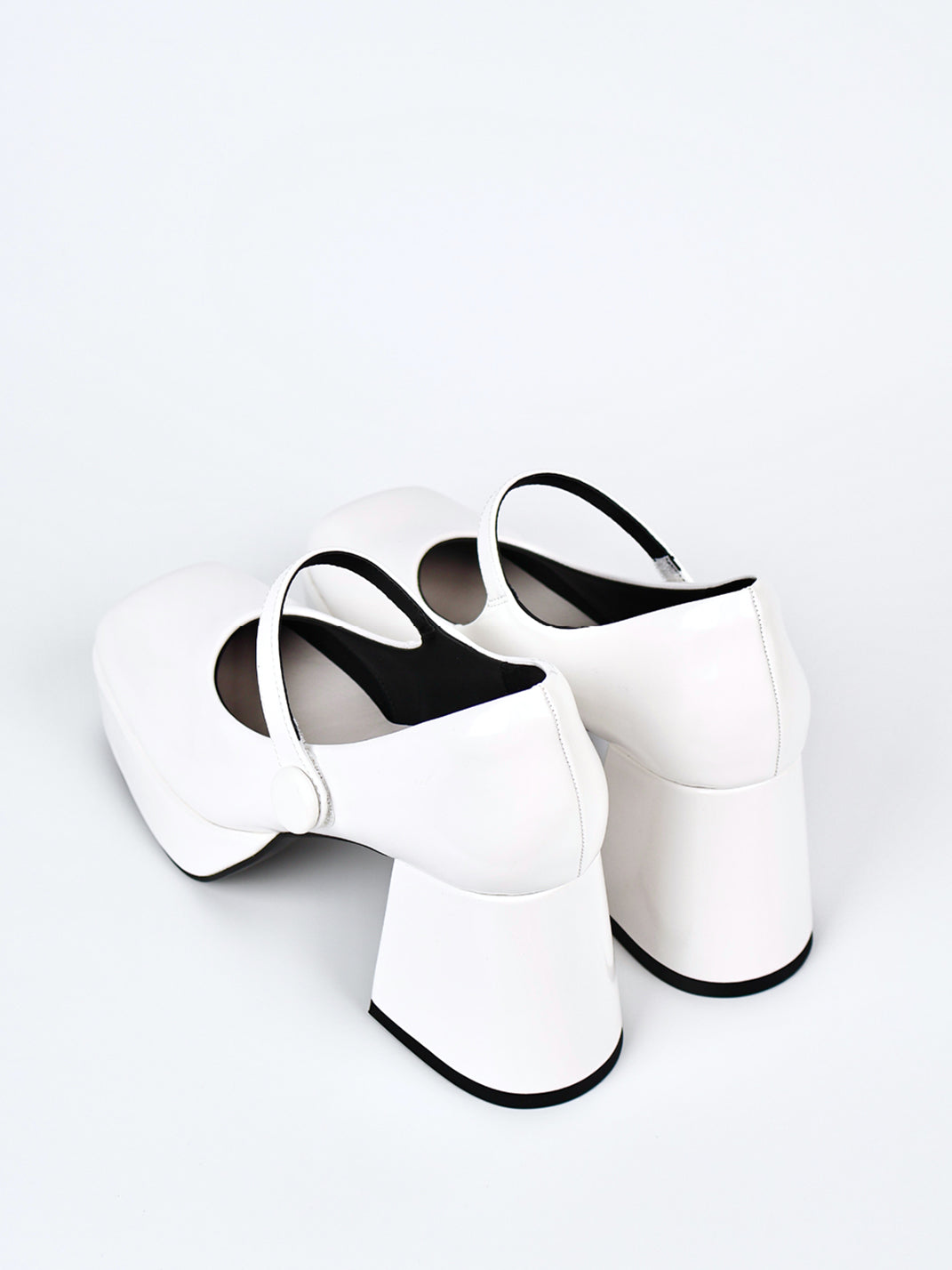 Patent Platform Block-Heel Mary Jane Pumps - View 14