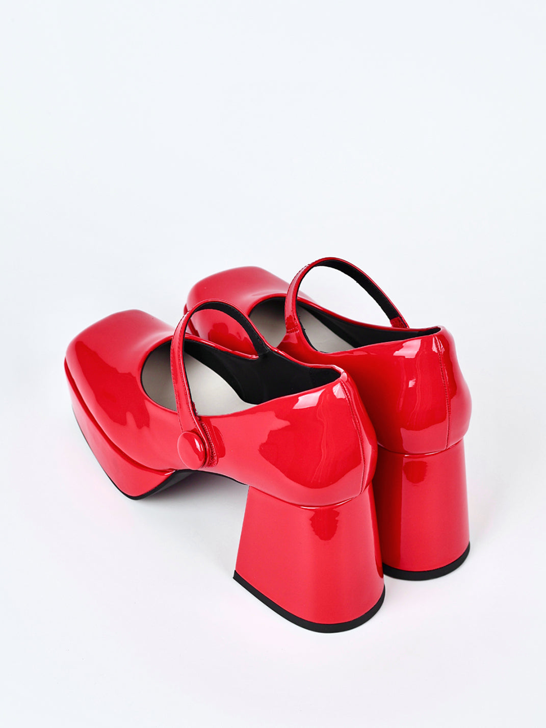 Patent Platform Block-Heel Mary Jane Pumps - View 22
