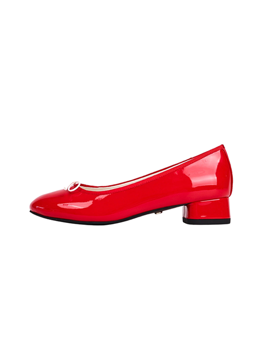 Glossy Low-Heel Ballet Pumps
