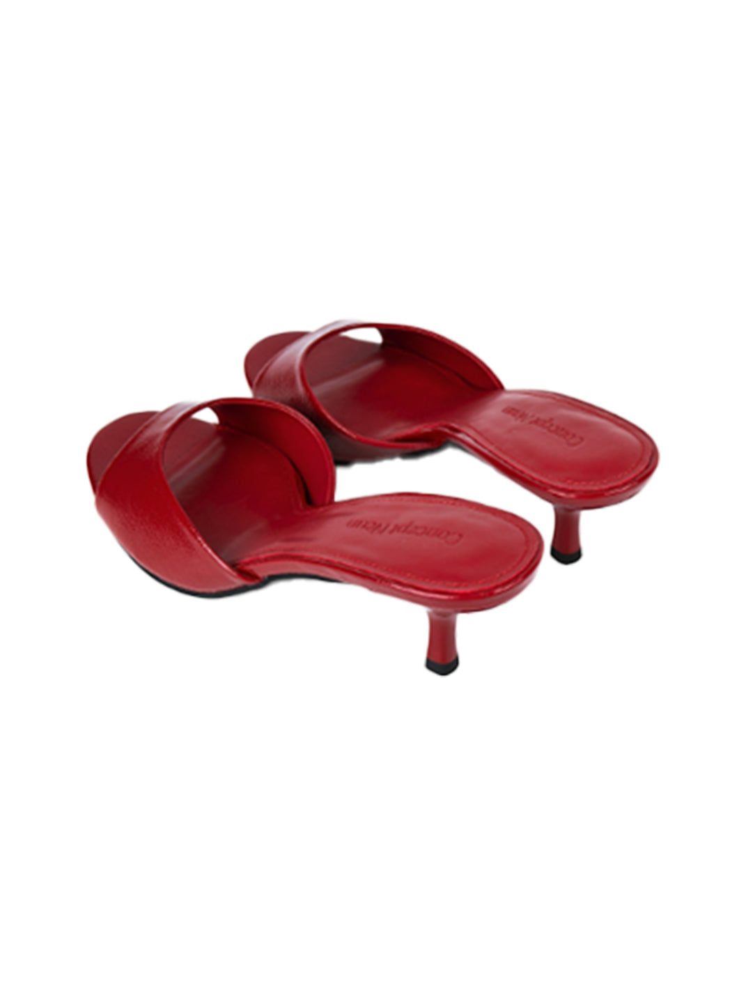 Patent Open-Toe Kitten-Heel Mules - View 27