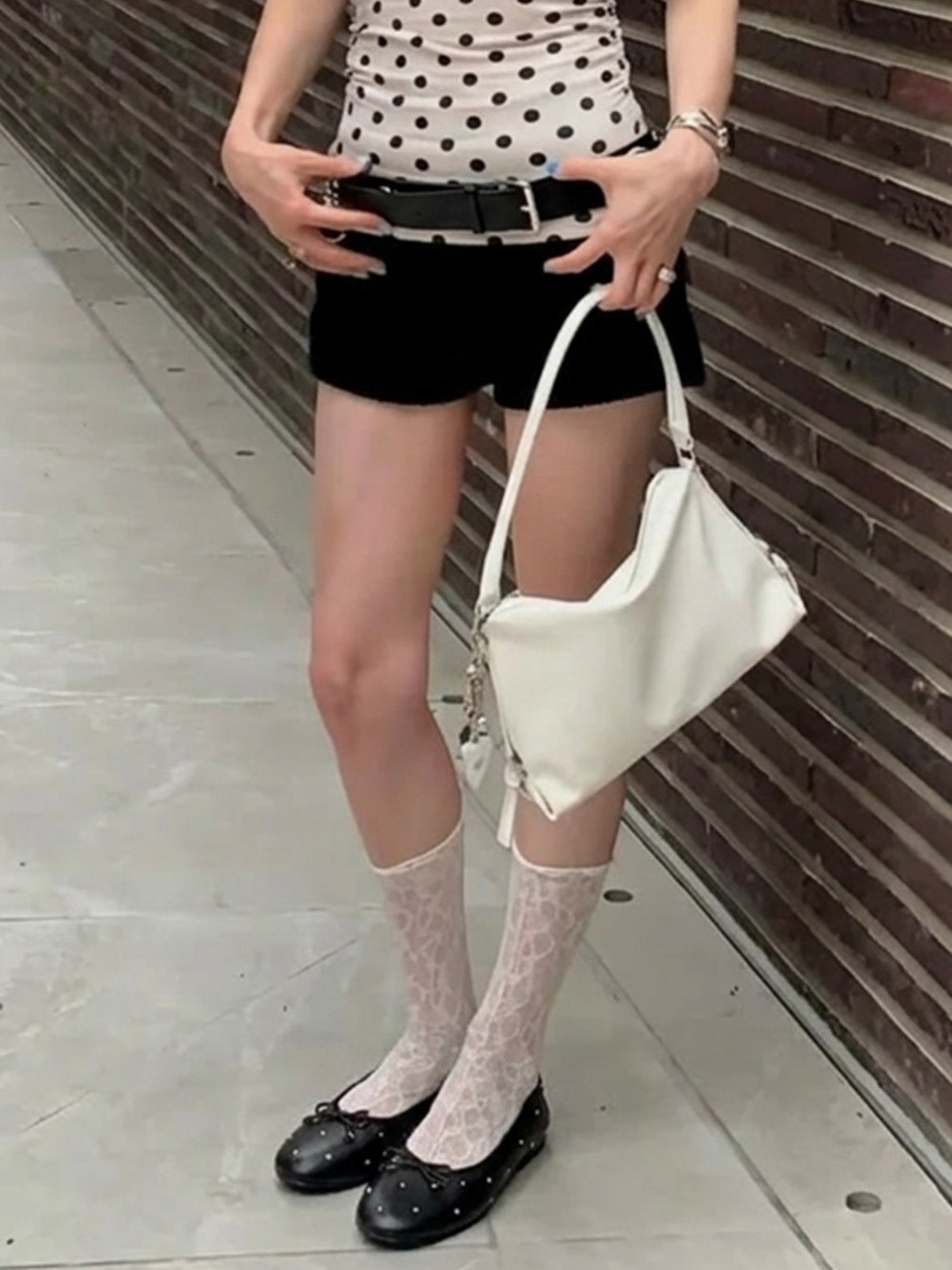 Studded Soft-Bow Ballet Flats - View 3