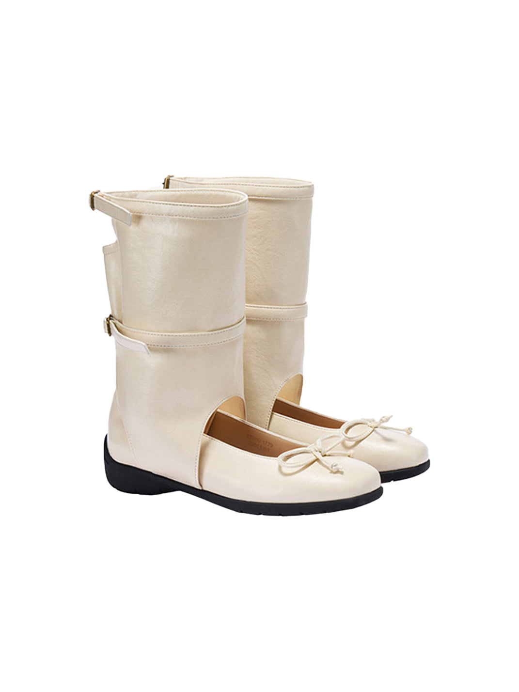 Perforated Leather Mid-Calf Lace-Up Boots - View 5