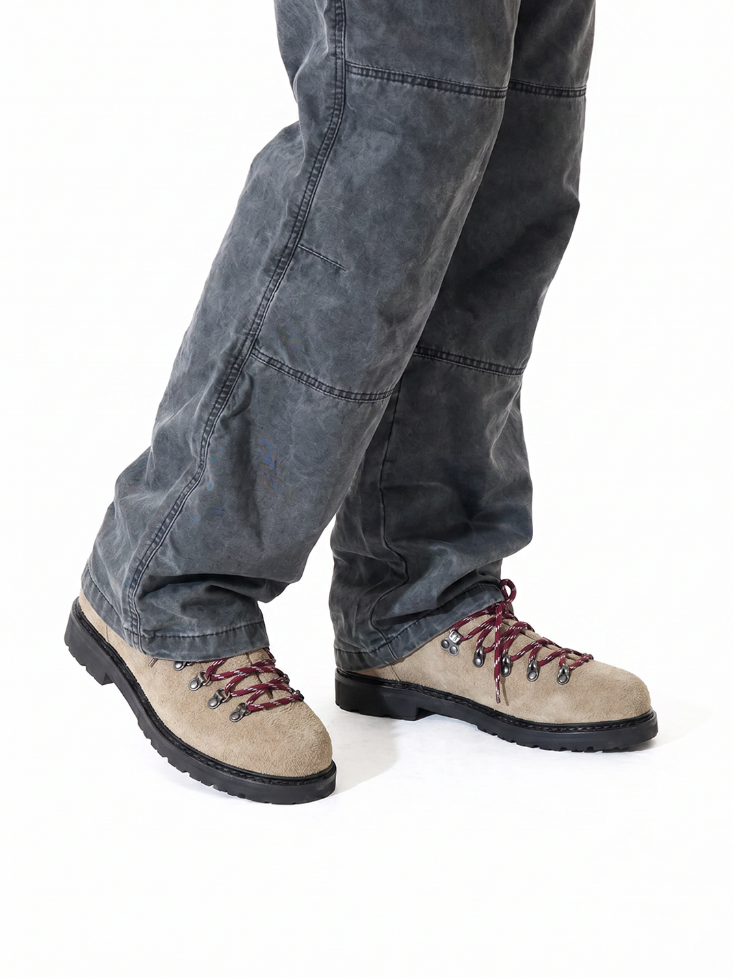 Sand Suede Hiking-Lace Derby Shoes - View 4
