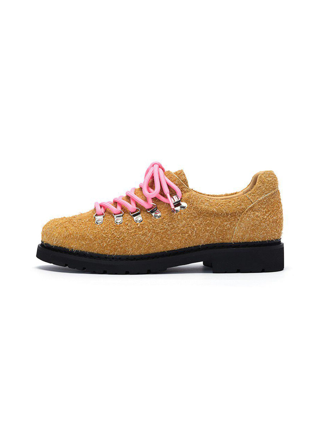 Textured Suede Metal-Eyelet Derby Shoes - View 6