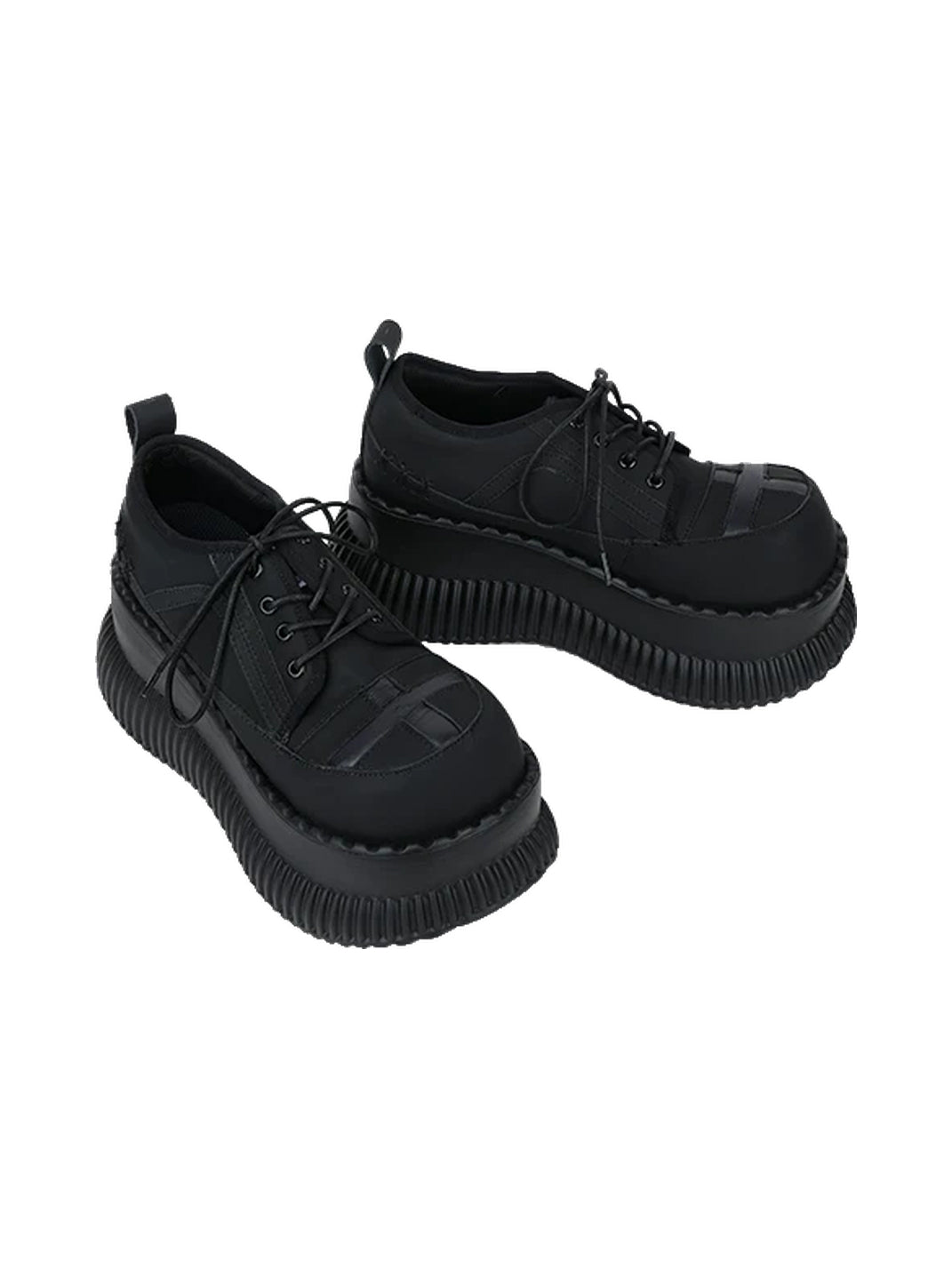 Cross-Toe Chunky Platform Lace-Up Shoes - view 7