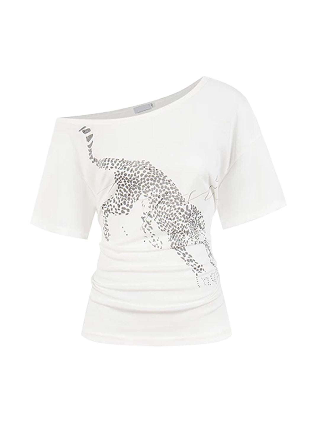 Crystal Leopard Adjustable Off-Shoulder Tee — product view 1