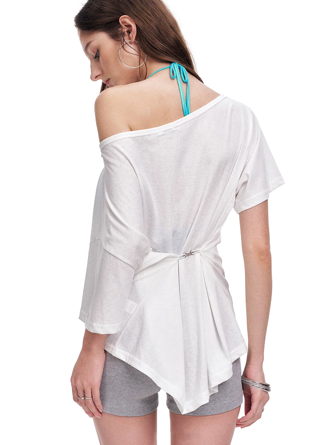 Crystal Leopard Adjustable Off-Shoulder Tee — product view 3