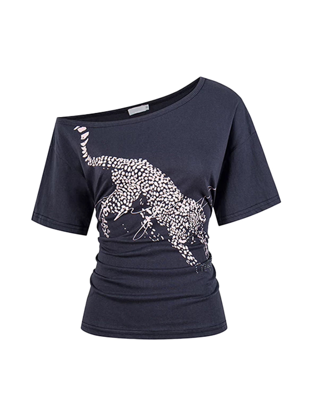 Crystal Leopard Adjustable Off-Shoulder Tee — product view 6