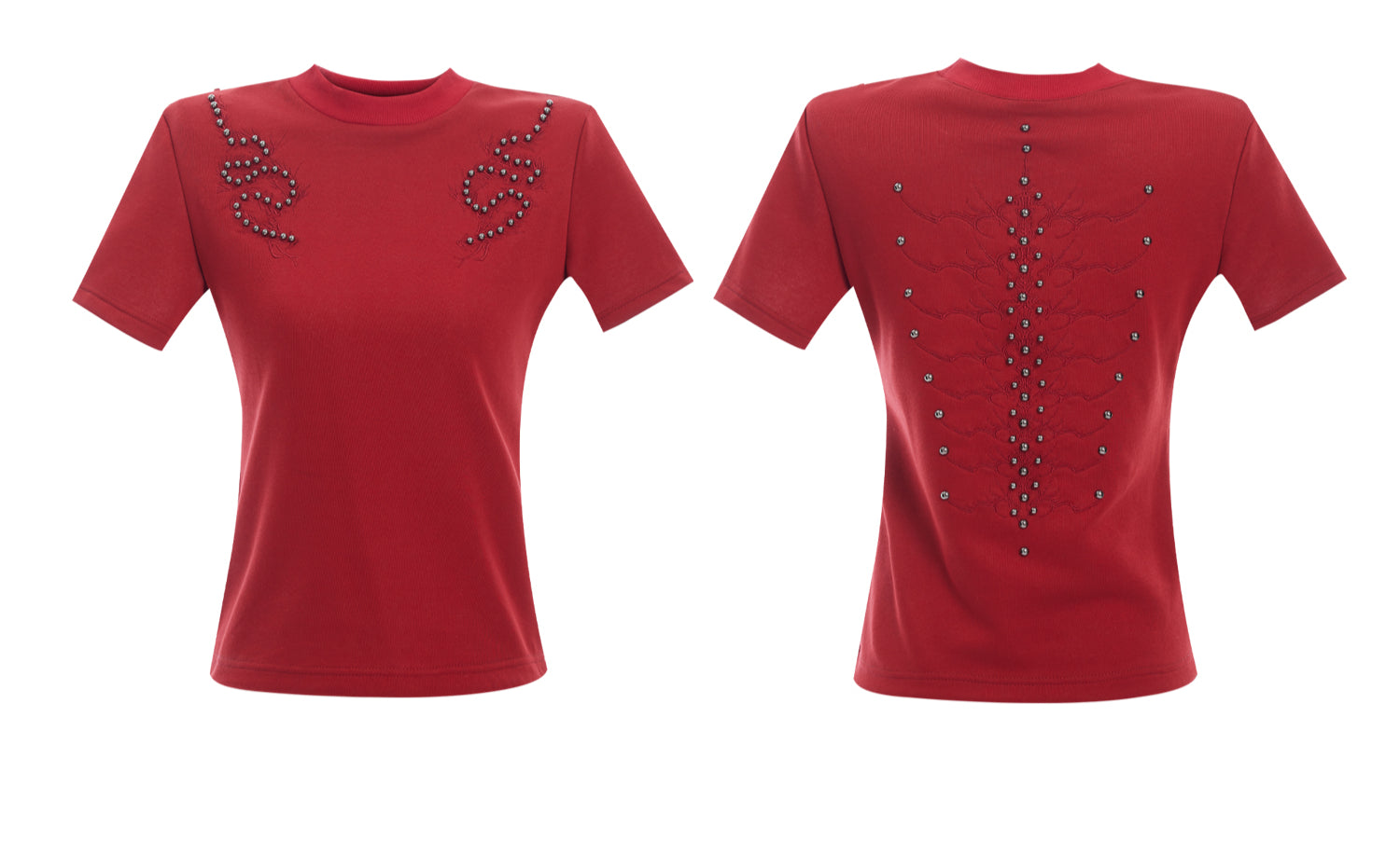 Crystal Dragon Red Knit Top