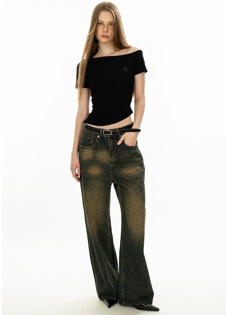 Off Shoulder Basic Dark Top