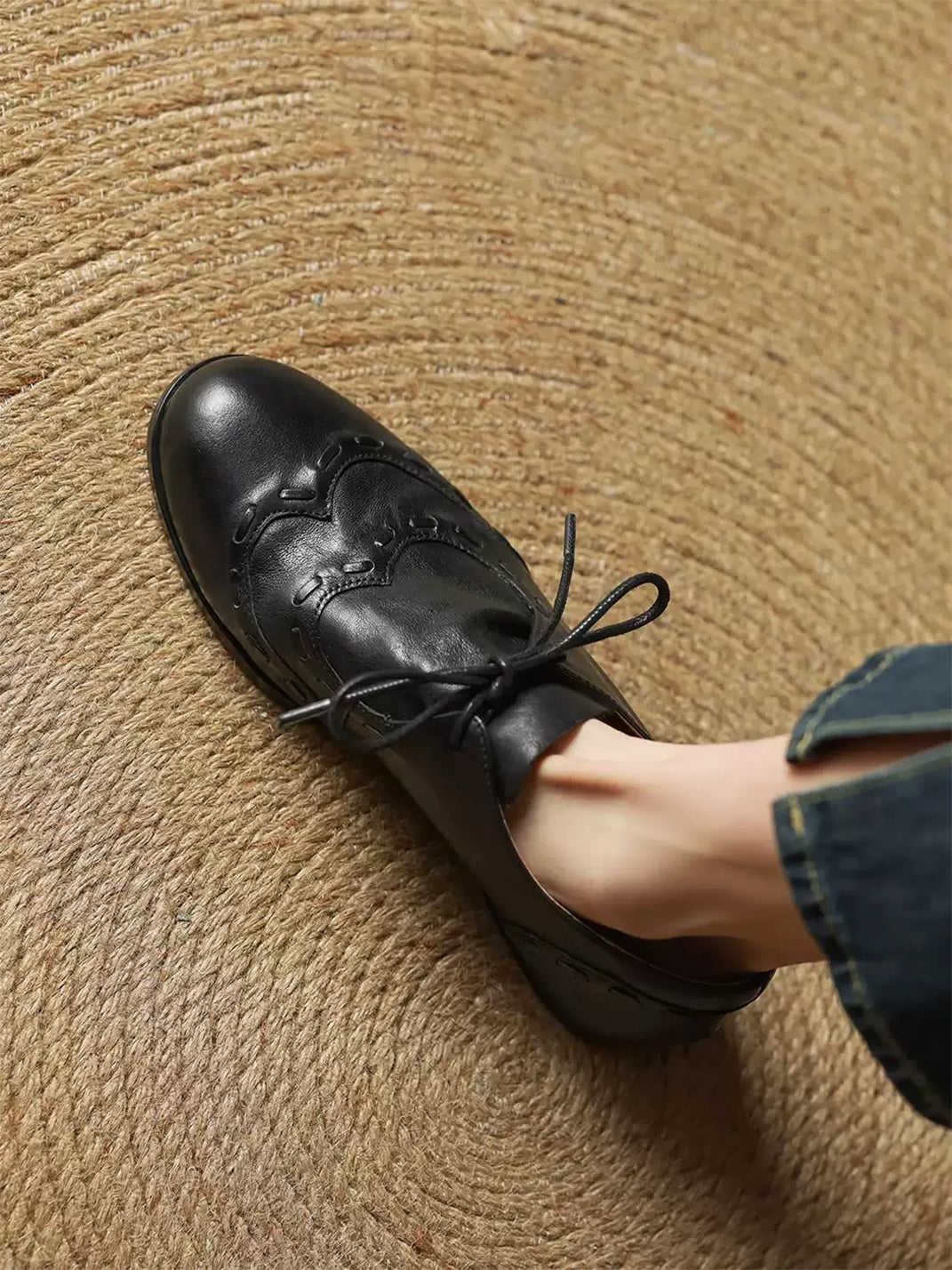 Leather Low-Profile Lace-Up Shoes - View 8