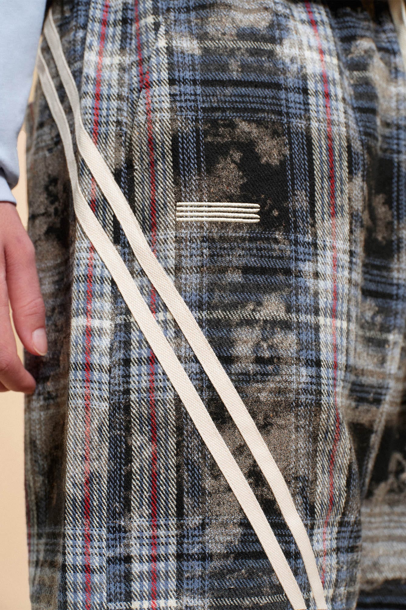 Plaid Draw String Track Shorts