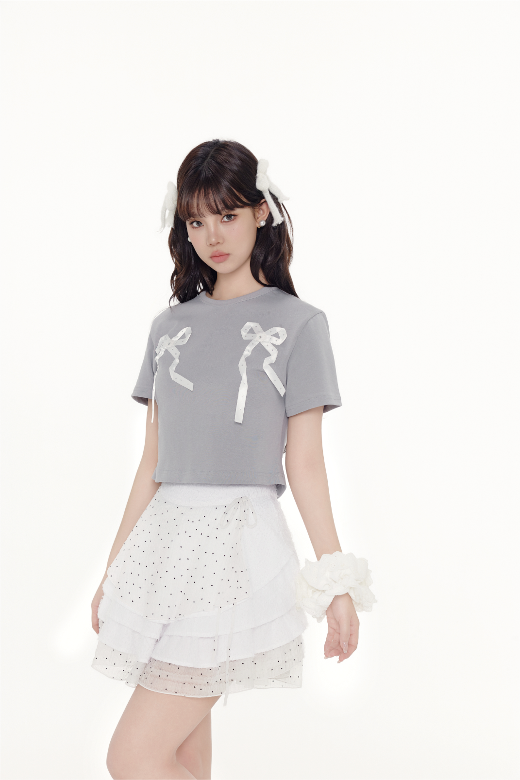 Bow Print Crop Top