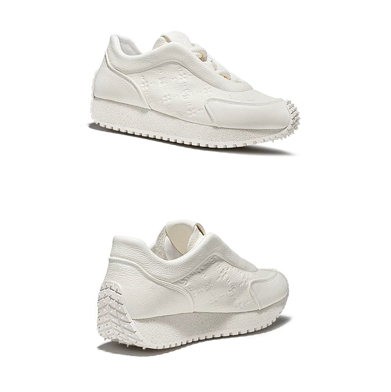 Sculpted Spike-Sole Leather Sneakers product view 4