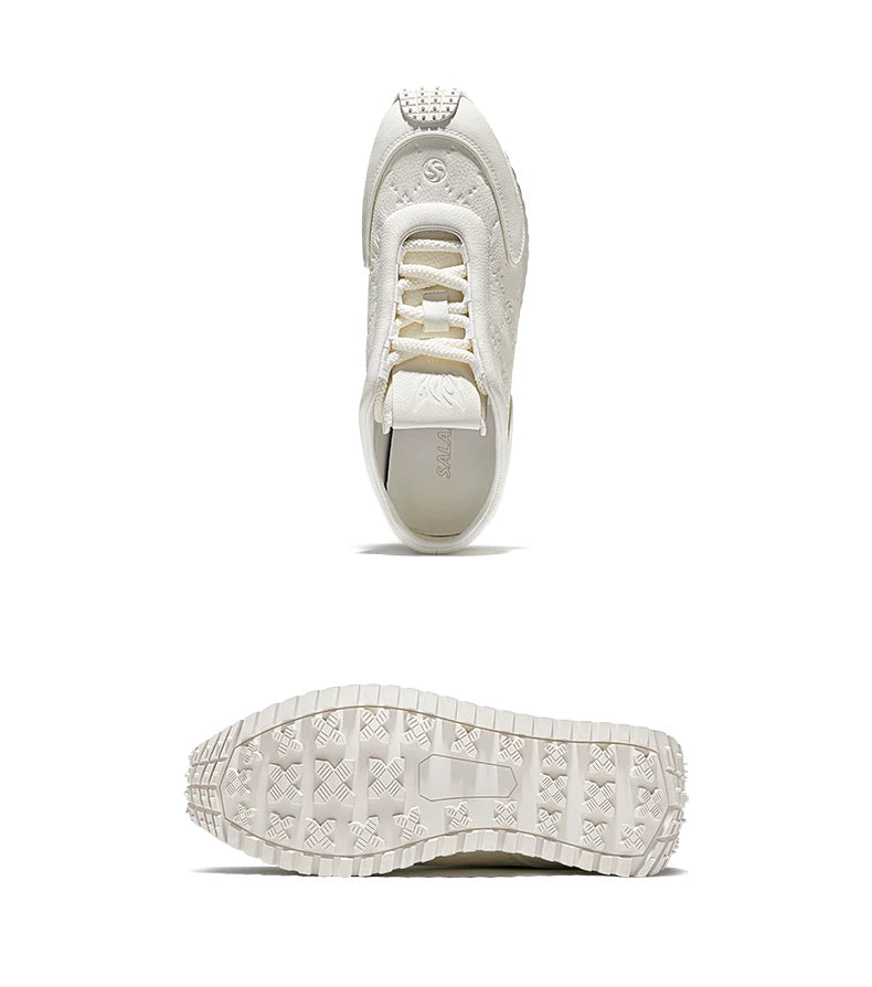 Sculpted Spike-Sole Leather Sneakers product view 5