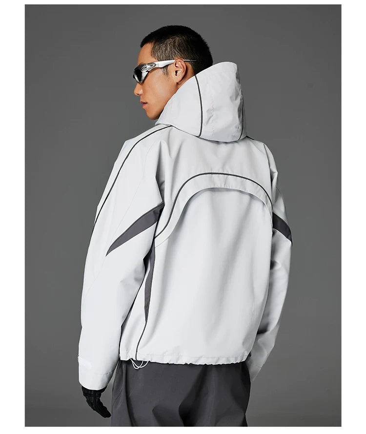 Contrast-Panel Hooded Shell Jacket product view 5