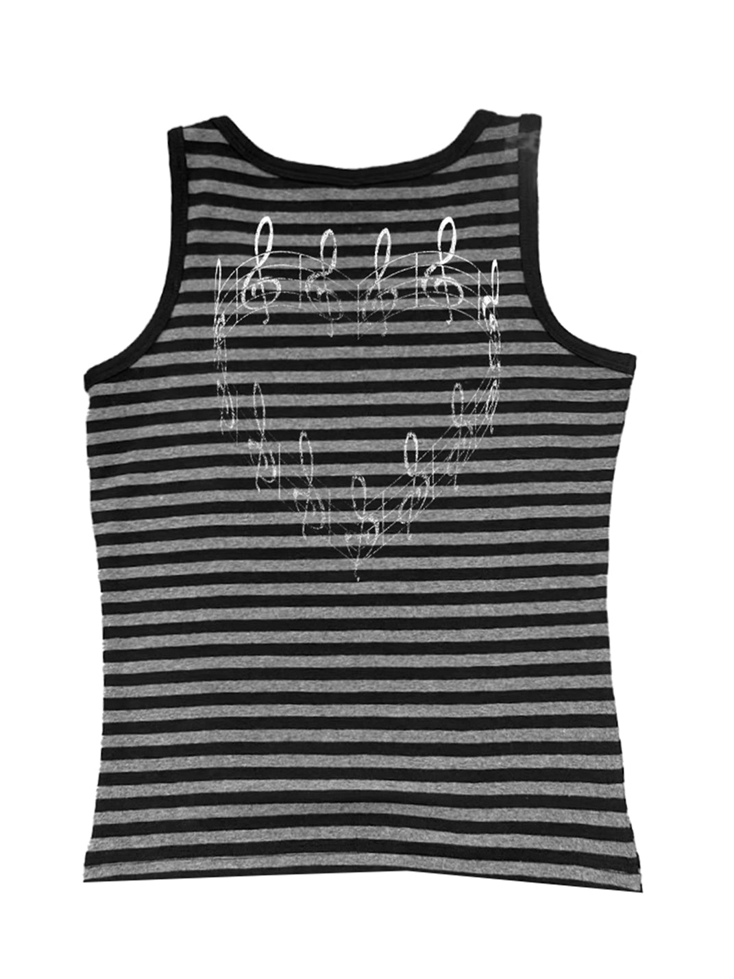 Slogan-Stripe Fitted Cotton Tank Top - View 2