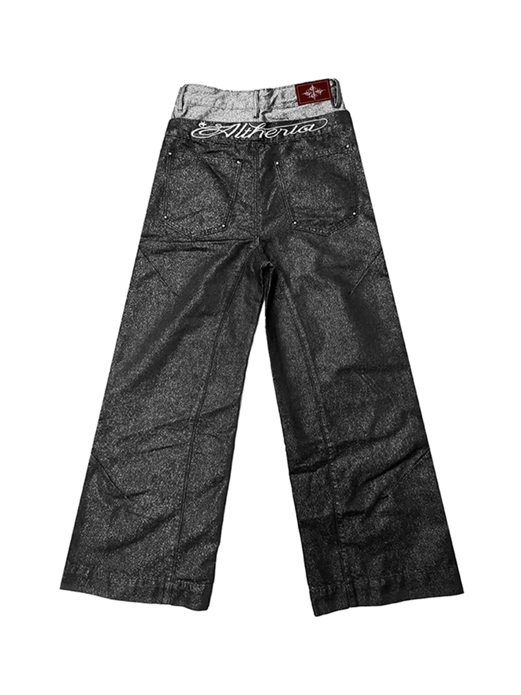 Waxed Double-Waist Patchwork Jeans - View 7