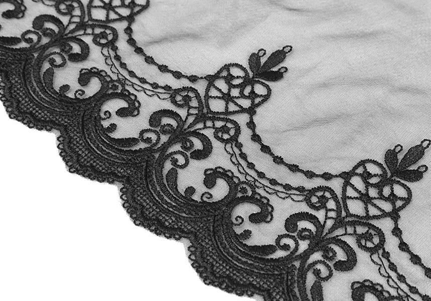 Devil Fashion Gothic Lace Lace Trim Cape Cape - Black