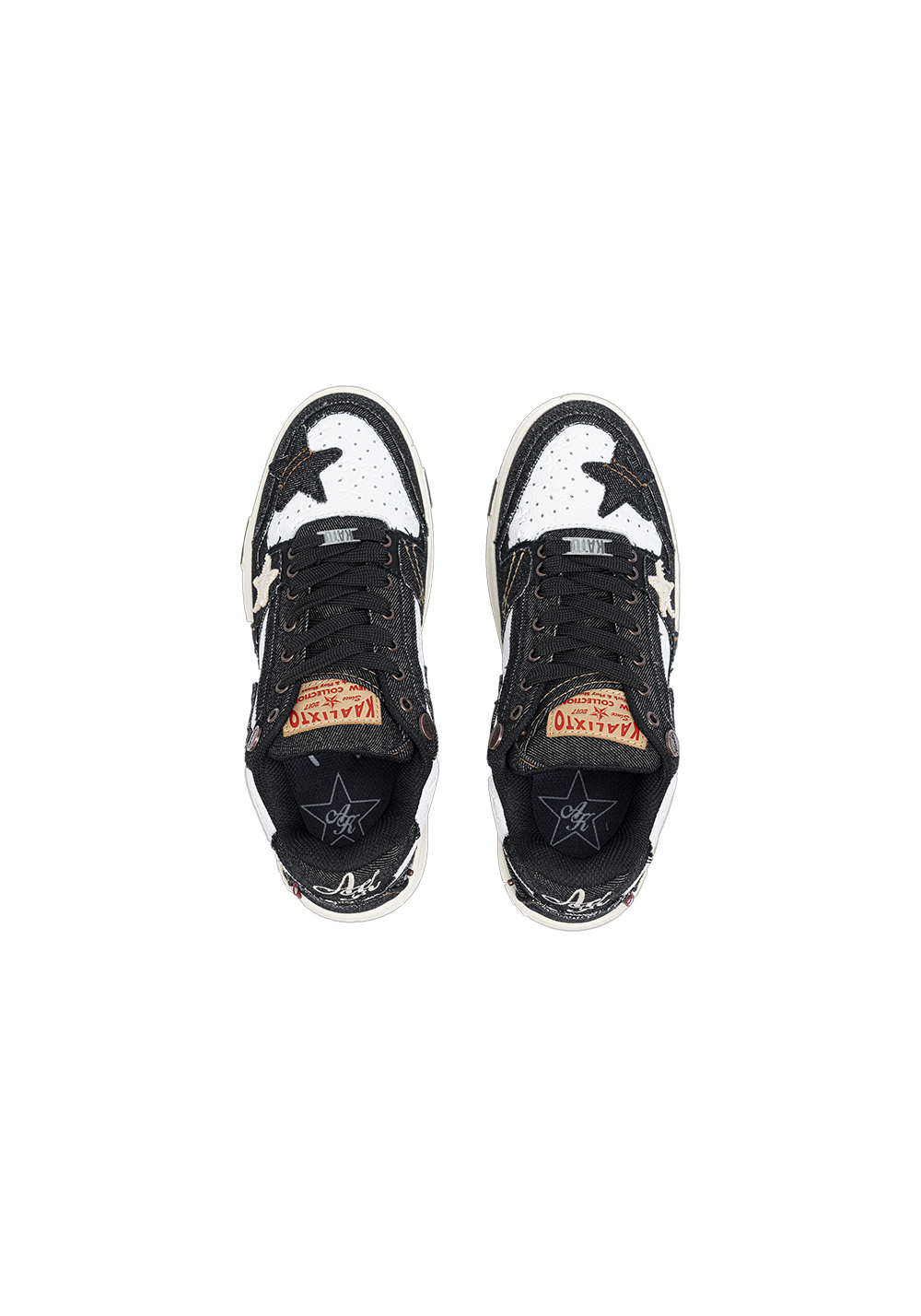 Distressed Denim Star Low-Top Sneakers - View 5