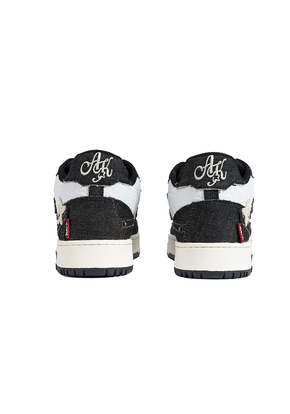 Distressed Denim Star Low-Top Sneakers - View 6