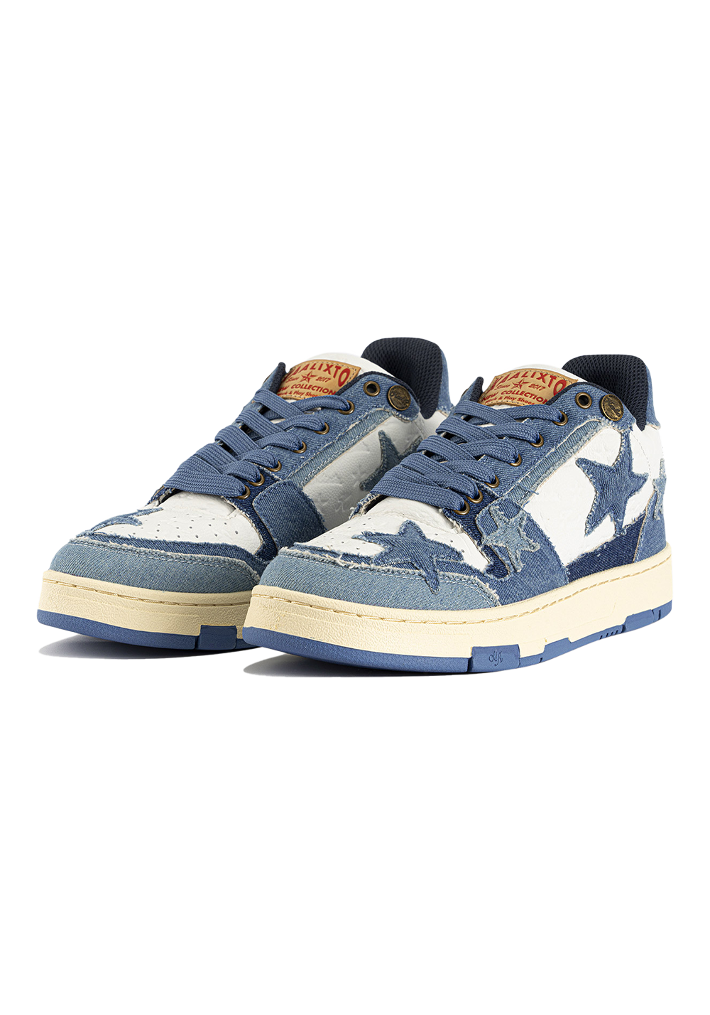 Distressed Denim Star Low-Top Sneakers - View 7