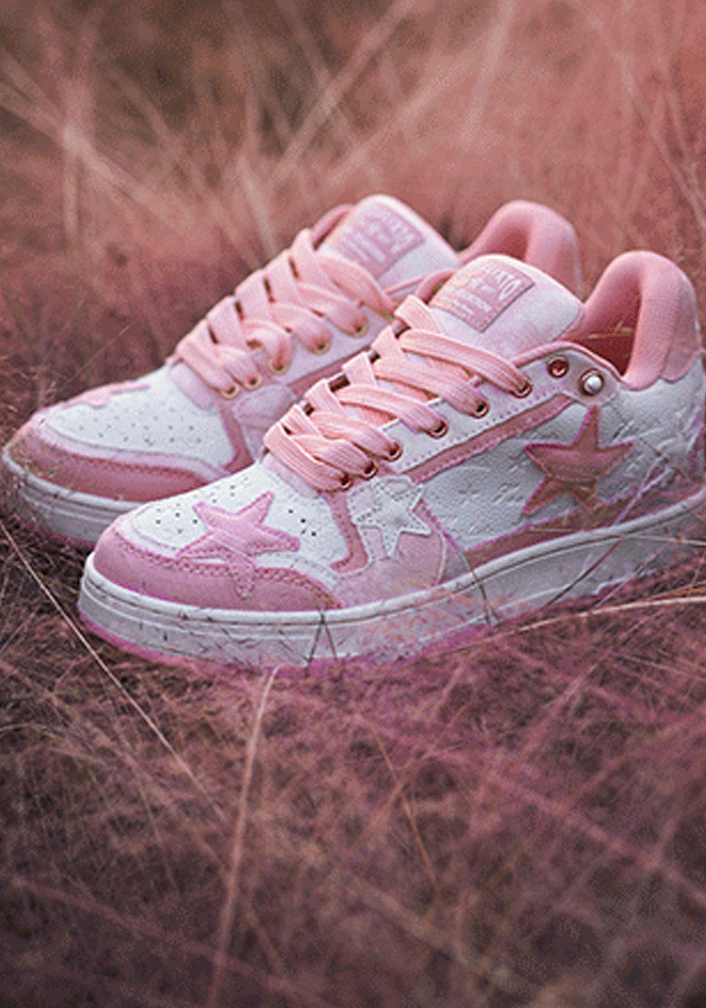 Distressed Denim Star Low-Top Sneakers - View 16