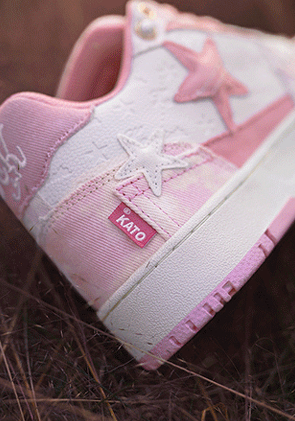 Distressed Denim Star Low-Top Sneakers - View 18