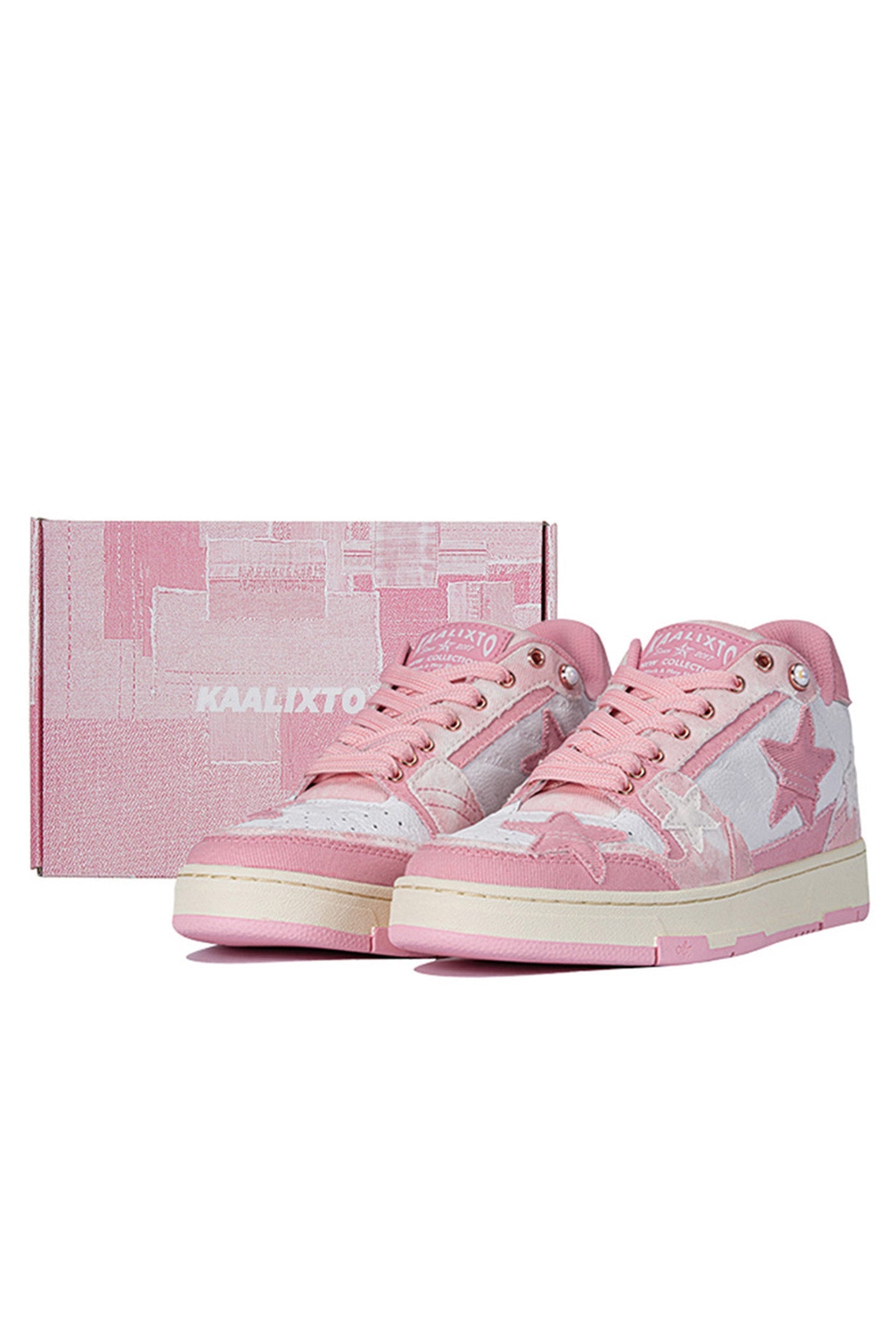Distressed Denim Star Low-Top Sneakers - View 20