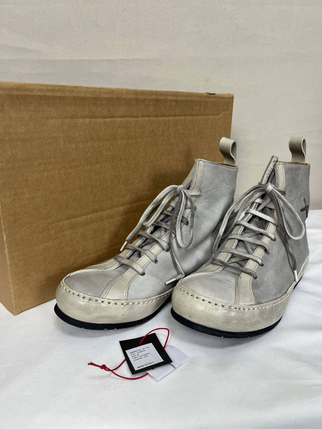 Metallic Pointed-Toe Lace-Up Boots - View 7
