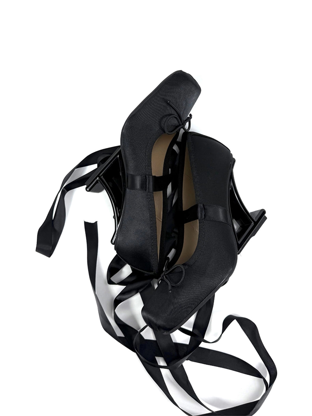 Bow-Strap Sculptural 9cm Satin Pumps - View 11