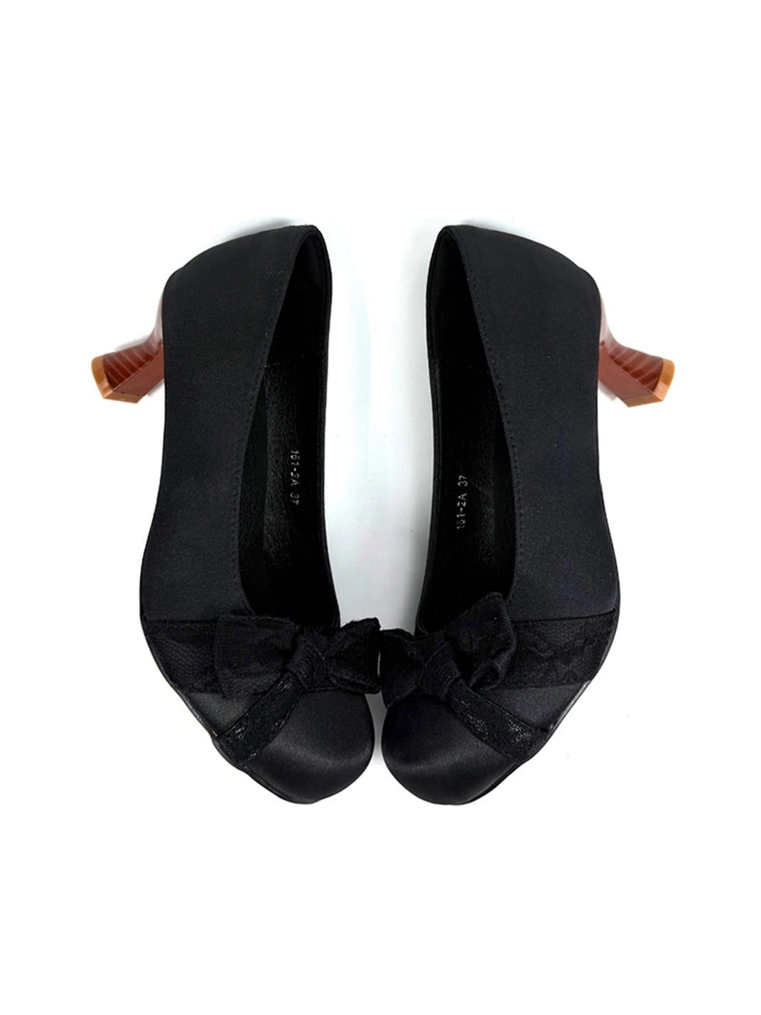 Bow-Toe Sculpted Cup-Heel Satin Pumps - View 10