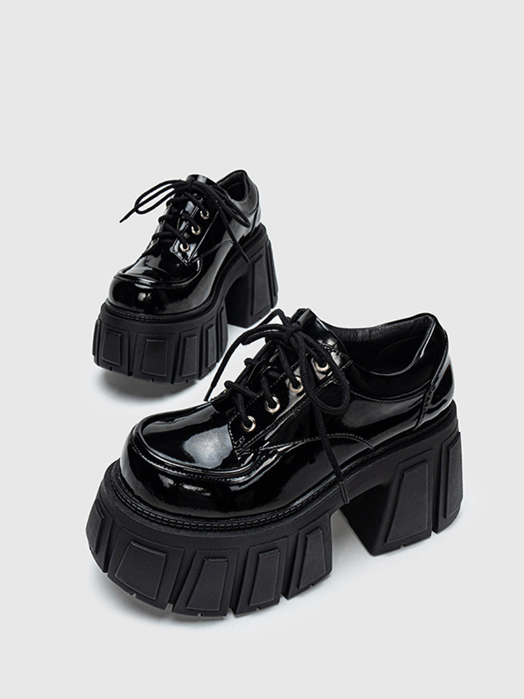 Patent Chunky Platform Derby Heels - View 11