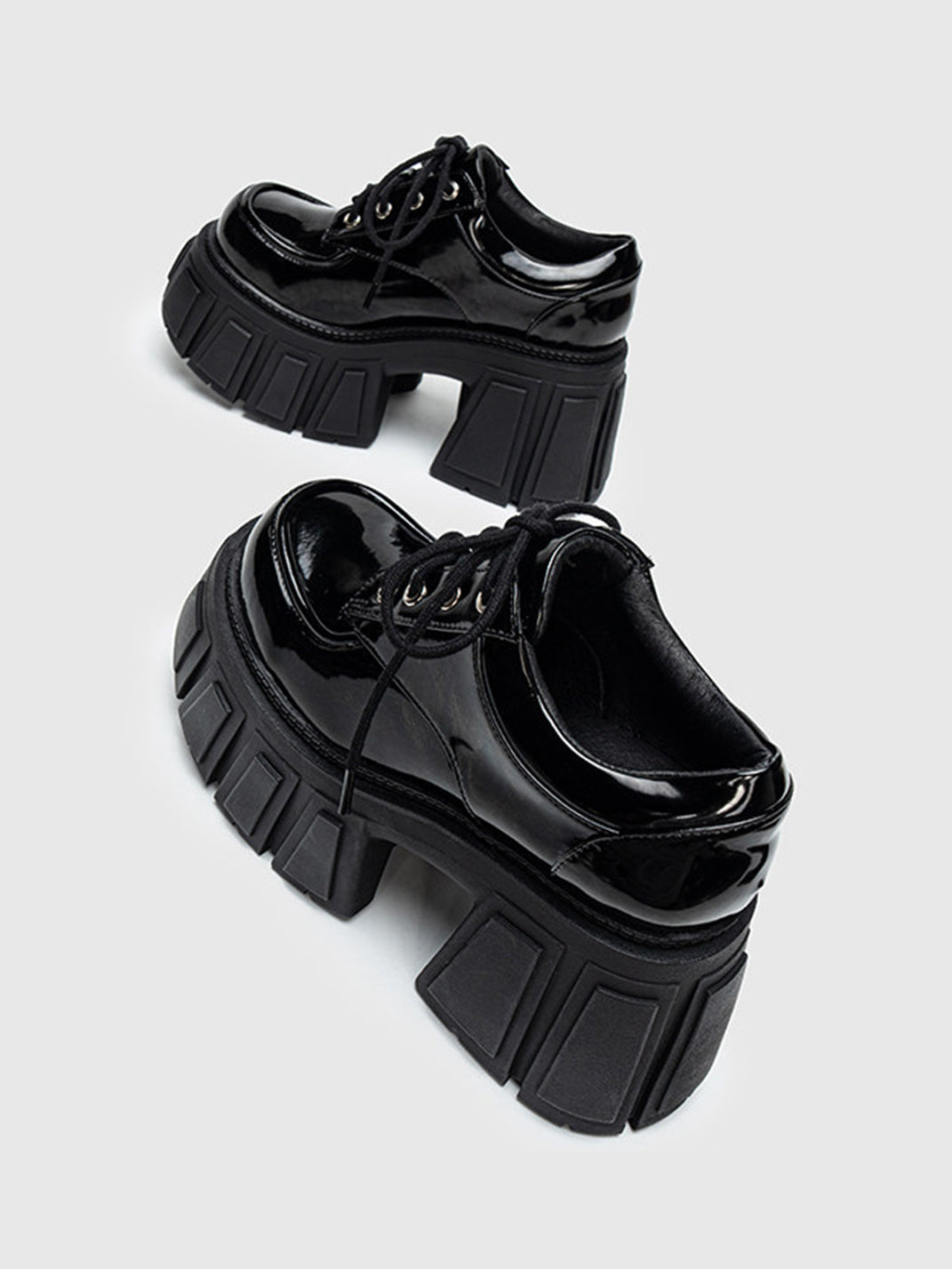 Patent Chunky Platform Derby Heels - View 12
