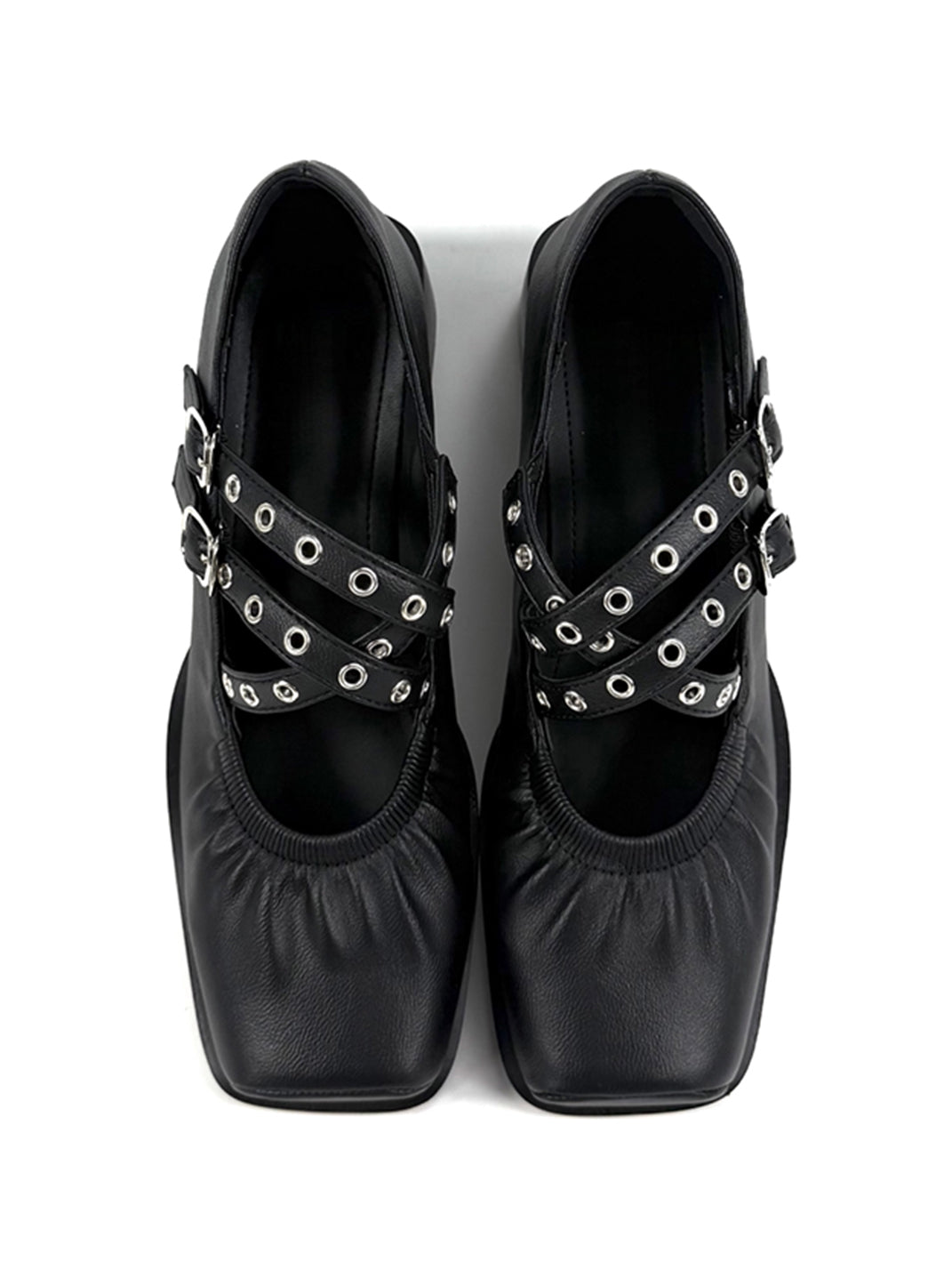 Multi-Strap Square-Toe Mary Jane Flats - View 11