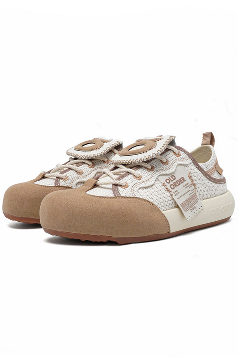 Lace Bow Sneakers Cream White
