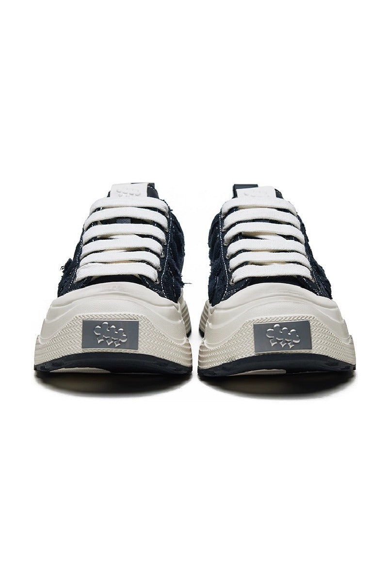 Pattern Platform Sneakers Black White