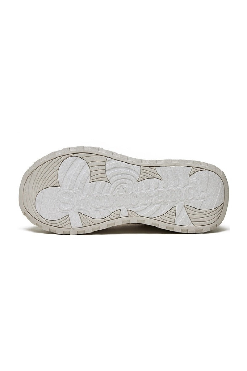 Jacquard Platform Sneakers Cream White
