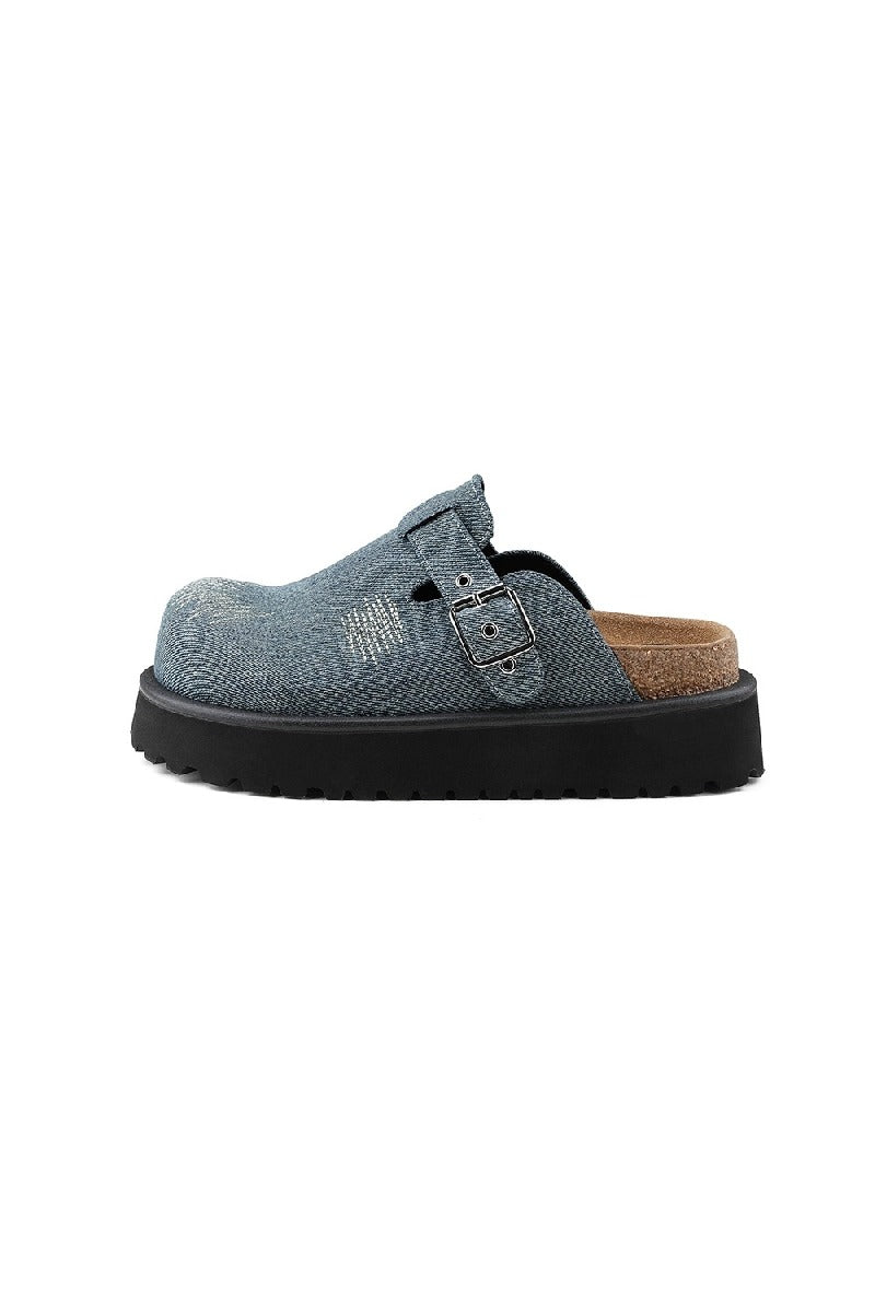 Embroidered Platform Clogs