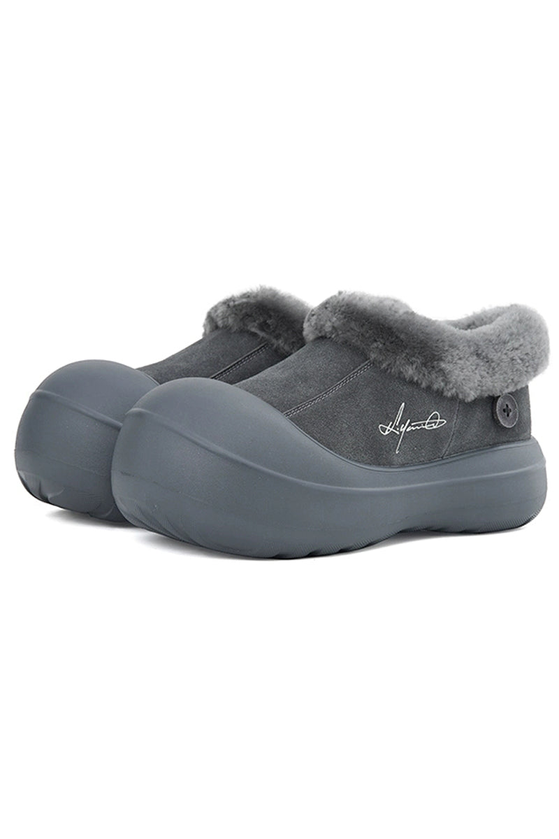 Shearling Platform Clog Boots