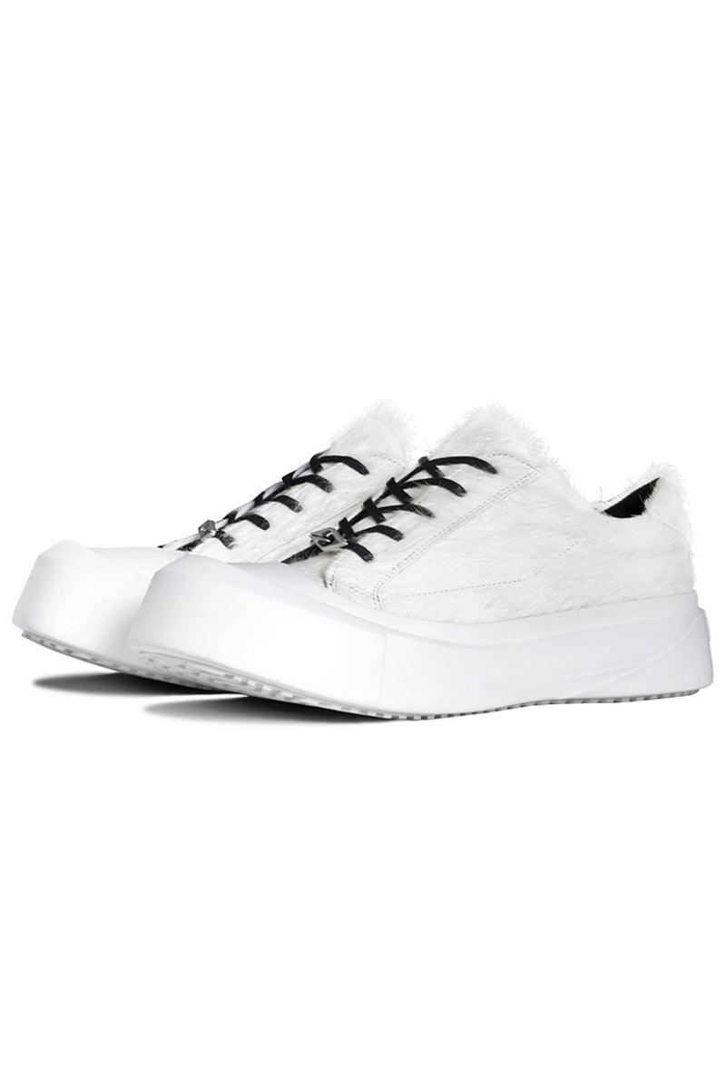 Suede Platform Distressed Sneakers