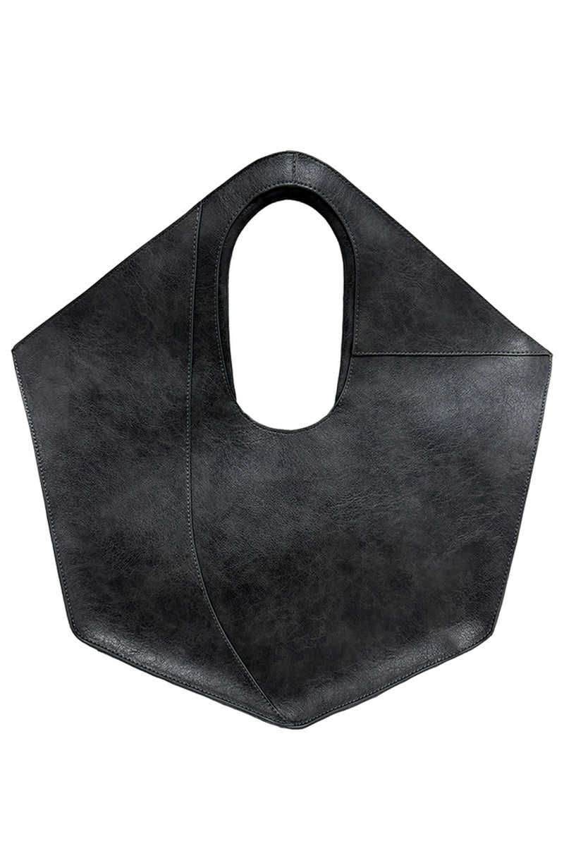 Black Geometric Hobo Shoulder Bag
