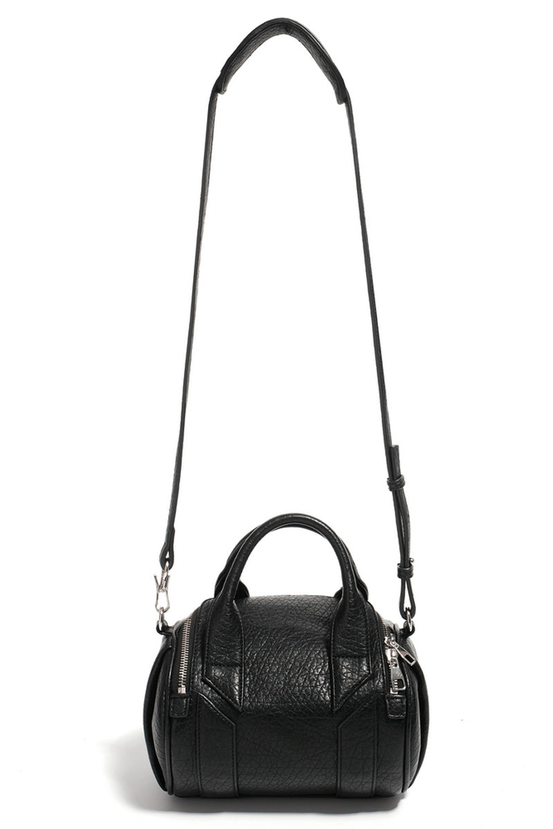 Black Mini Barrel Crossbody Bag