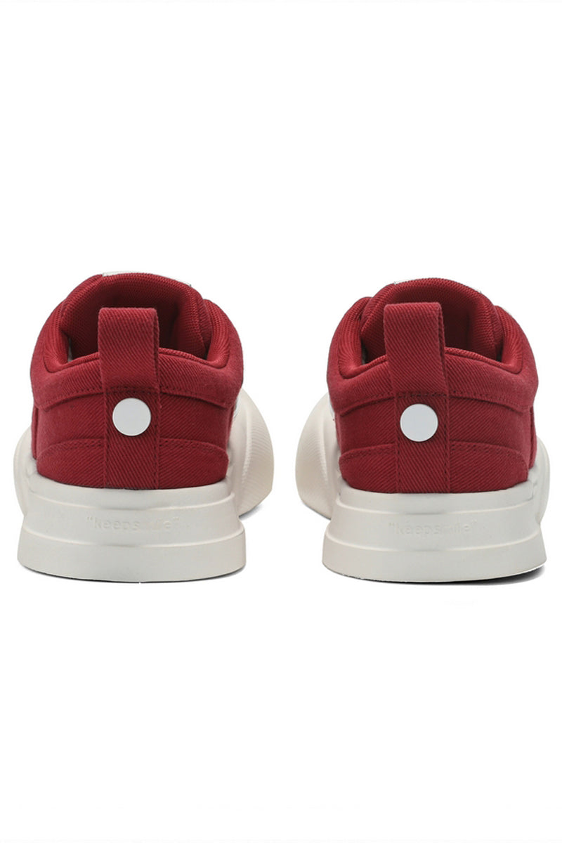 Red and White Canvas Low-Top Sneakers