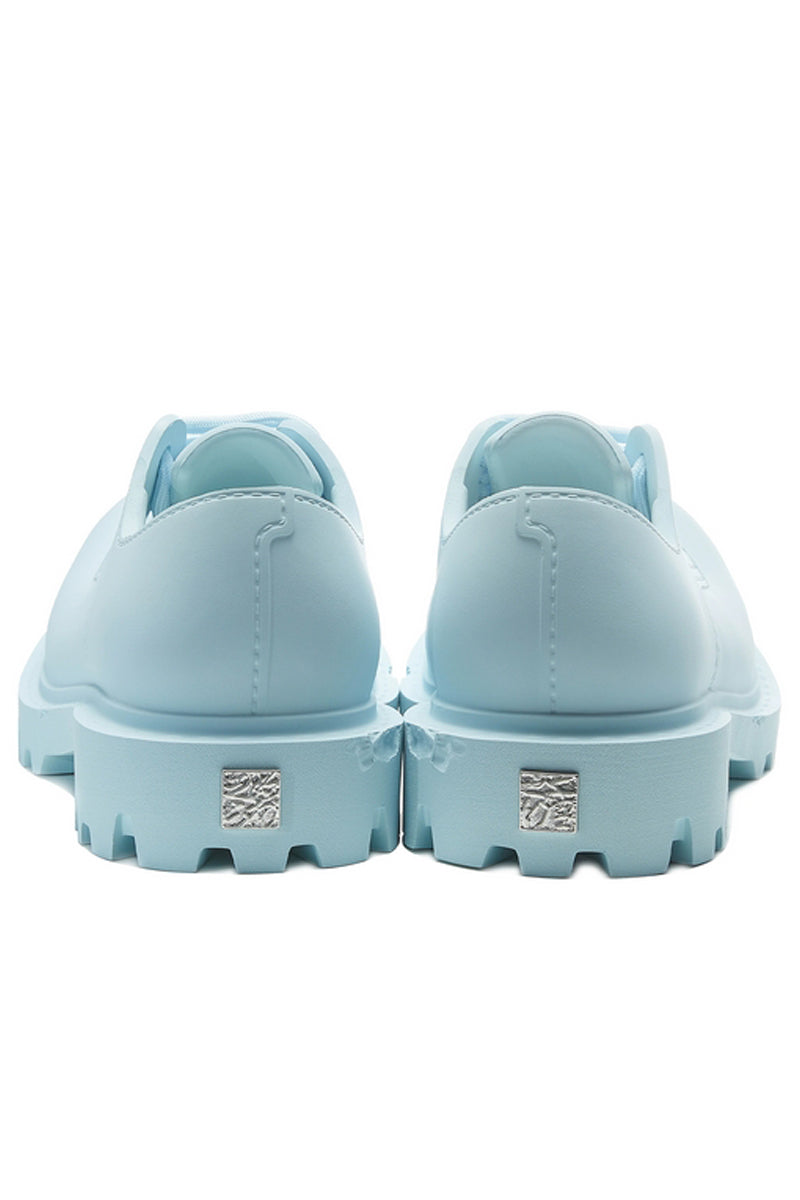 Light Blue Platform Derby Shoes with Lug Sole