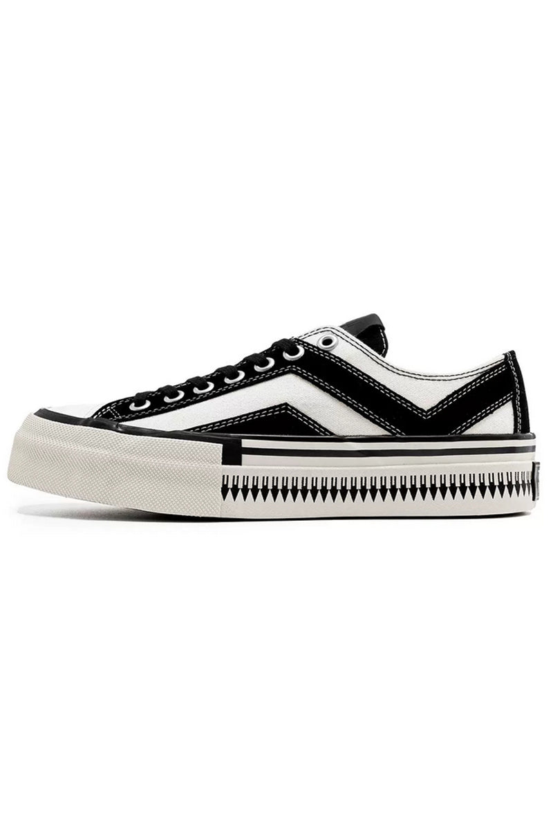 Black White Platform Canvas Sneakers