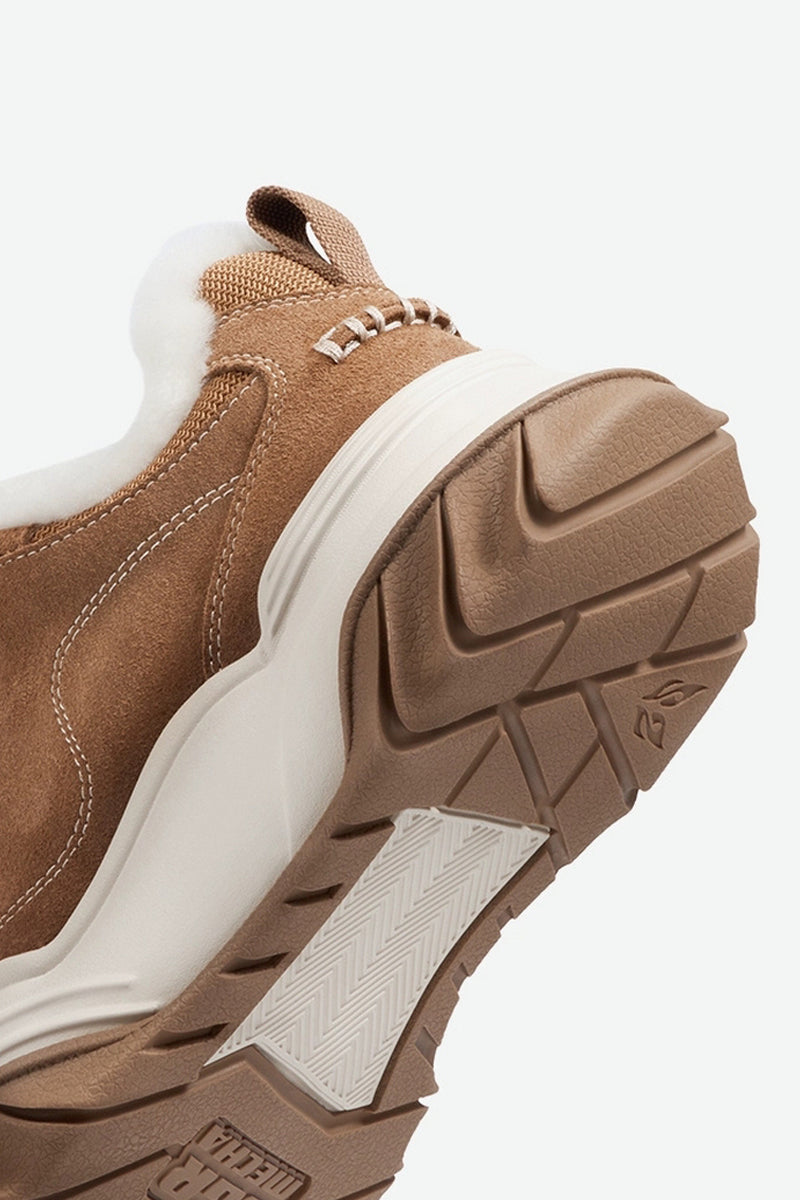 Brown Suede Chunky Platform Sneakers