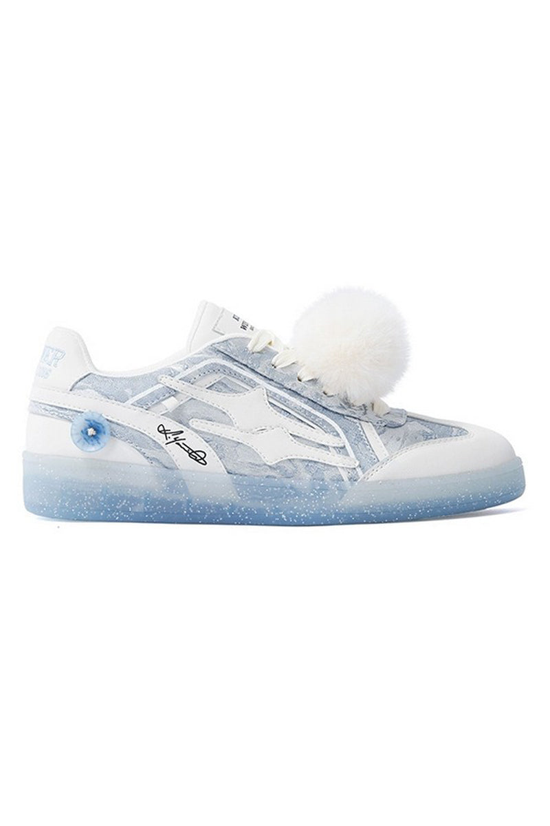 Snow Crystal Platform Court Sneakers